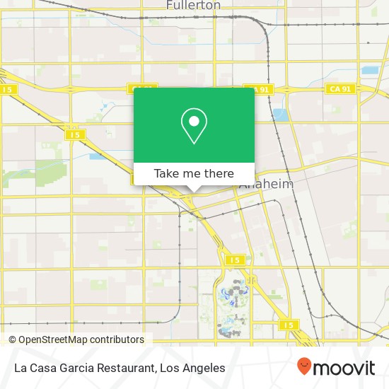 Mapa de La Casa Garcia Restaurant, 1201 W Lincoln Ave Anaheim, CA 92805