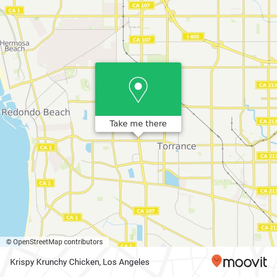 Mapa de Krispy Krunchy Chicken, 21186 Hawthorne Blvd Torrance, CA 90503