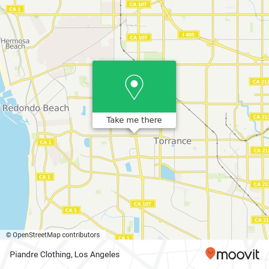 Mapa de Piandre Clothing, 21143 Hawthorne Blvd Torrance, CA 90503