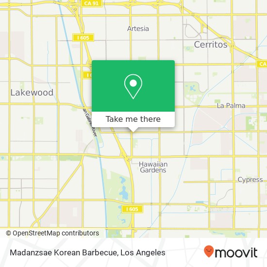 Mapa de Madanzsae Korean Barbecue, 21004 Pioneer Blvd Lakewood, CA 90715