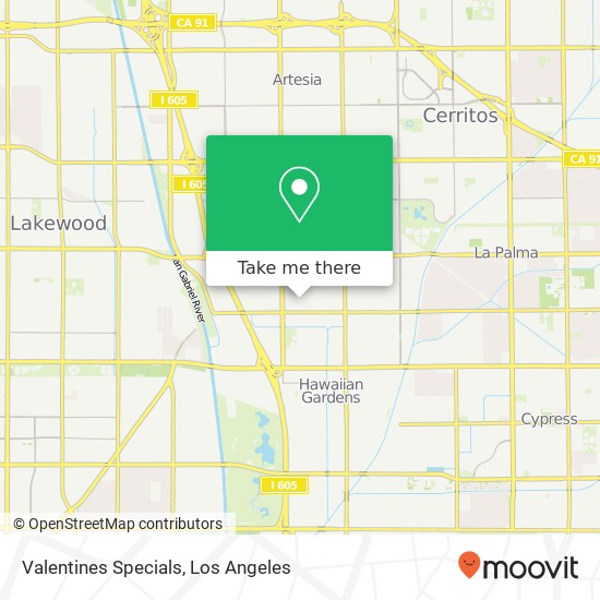Mapa de Valentines Specials, 20821 Seine Ave Lakewood, CA 90715