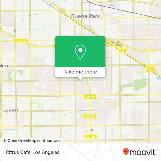 Mapa de Citrus Cafe, 7675 Crescent Ave Buena Park, CA 90620