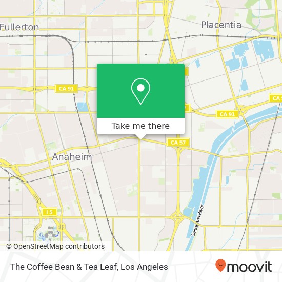 Mapa de The Coffee Bean & Tea Leaf, 2002 E Lincoln Ave Anaheim, CA 92806