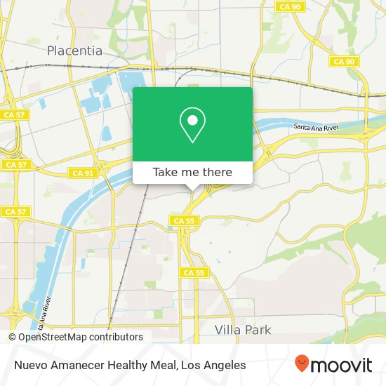 Mapa de Nuevo Amanecer Healthy Meal, 114 N Tustin Ave Anaheim, CA 92807