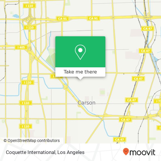Mapa de Coquette International, 20628 Belshaw Ave Carson, CA 90746