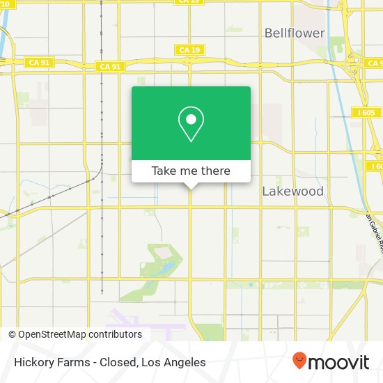 Mapa de Hickory Farms - Closed, 16 Lakewood Center Mall Lakewood, CA 90712