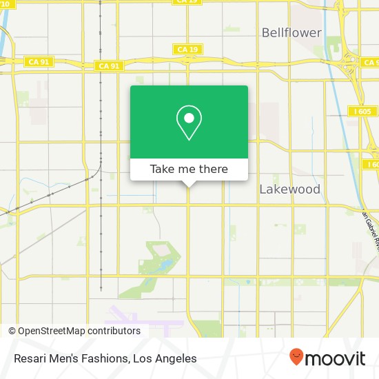Mapa de Resari Men's Fashions, 45 Lakewood Center Mall Lakewood, CA 90712