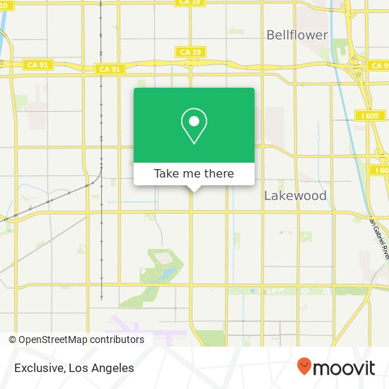 Mapa de Exclusive, 500 Lakewood Center Mall Lakewood, CA 90712