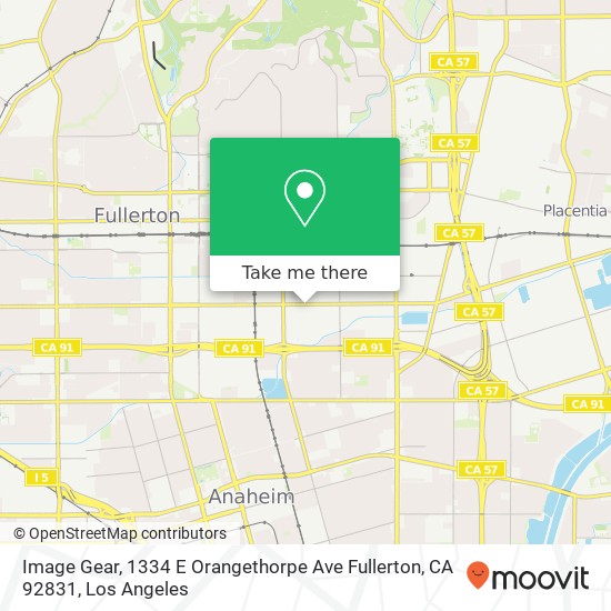 Mapa de Image Gear, 1334 E Orangethorpe Ave Fullerton, CA 92831