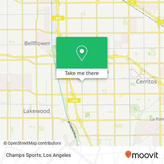 Mapa de Champs Sports, Cerritos, CA 90703