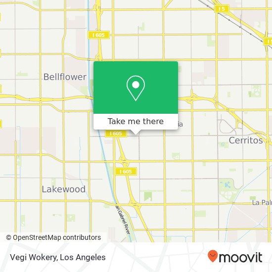 Mapa de Vegi Wokery, 11329 183rd St Cerritos, CA 90703