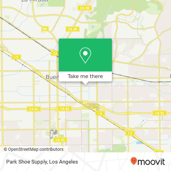 Mapa de Park Shoe Supply, 6460 Roland St Buena Park, CA 90621