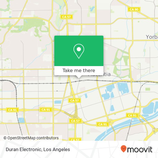 Mapa de Duran Electronic, 318 W Santa Fe Ave Placentia, CA 92870