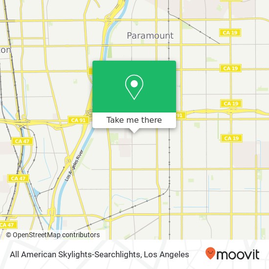 All American Skylights-Searchlights map