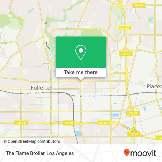 Mapa de The Flame Broiler, 1203 E Chapman Ave Fullerton, CA 92831