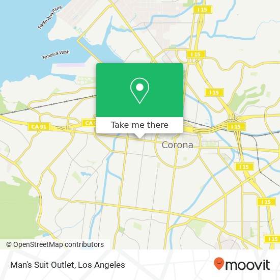 Mapa de Man's Suit Outlet, 944 W 6th St Corona, CA 92882