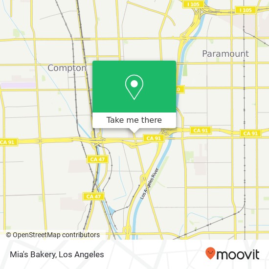 Mapa de Mia's Bakery, 6676 Long Beach Blvd Long Beach, CA 90805