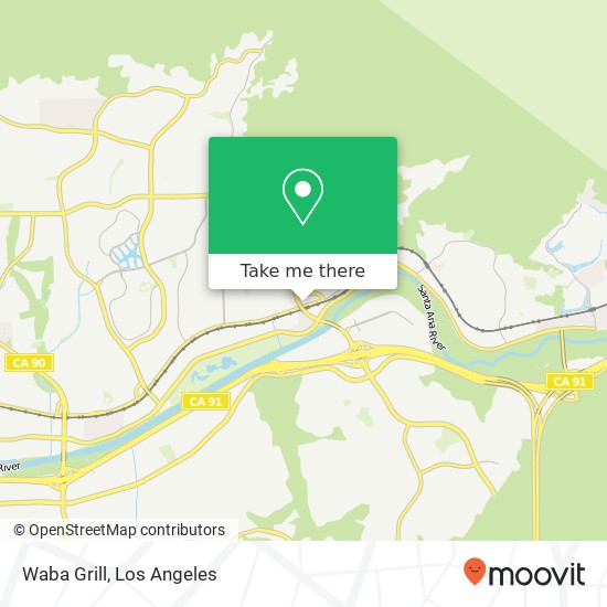 Mapa de Waba Grill, 21480 Yorba Linda Blvd Yorba Linda, CA 92887