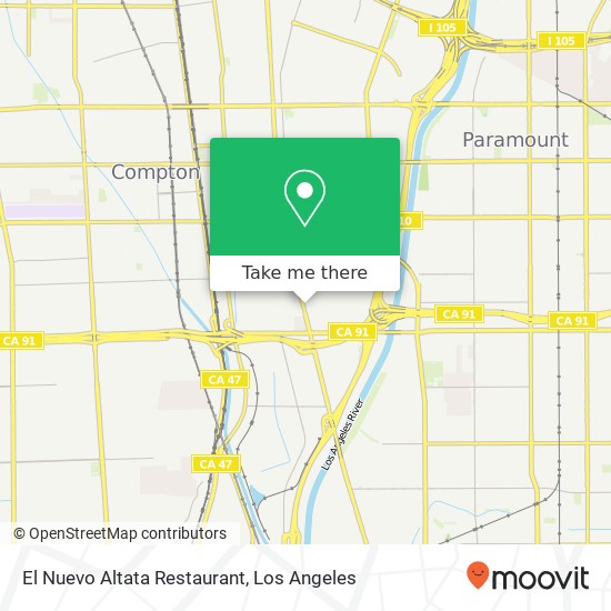 Mapa de El Nuevo Altata Restaurant, 6800 Long Beach Blvd Long Beach, CA 90805