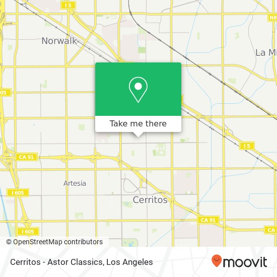 Cerritos - Astor Classics map