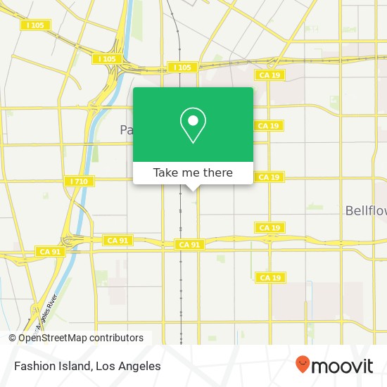 Mapa de Fashion Island, 16279 Paramount Blvd Paramount, CA 90723
