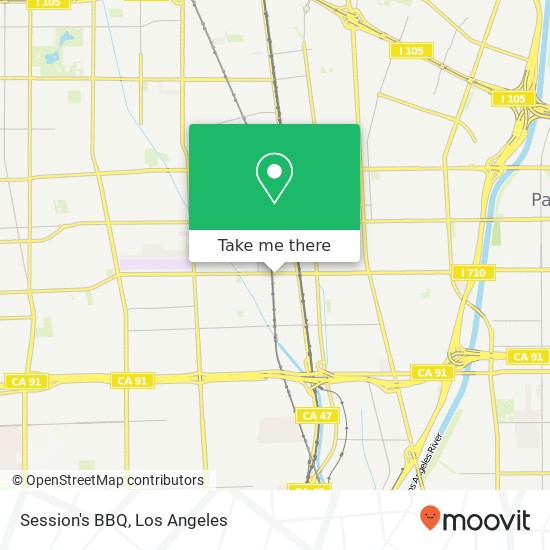 Mapa de Session's BBQ, 906 S Willowbrook Ave Compton, CA 90220