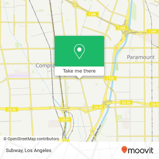 Mapa de Subway, 961 S Long Beach Blvd Compton, CA 90221