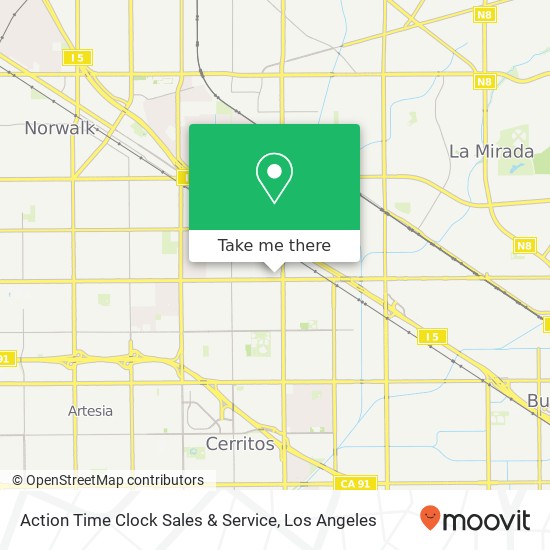 Mapa de Action Time Clock Sales & Service, 13321 Alondra Blvd Santa Fe Springs, CA 90670