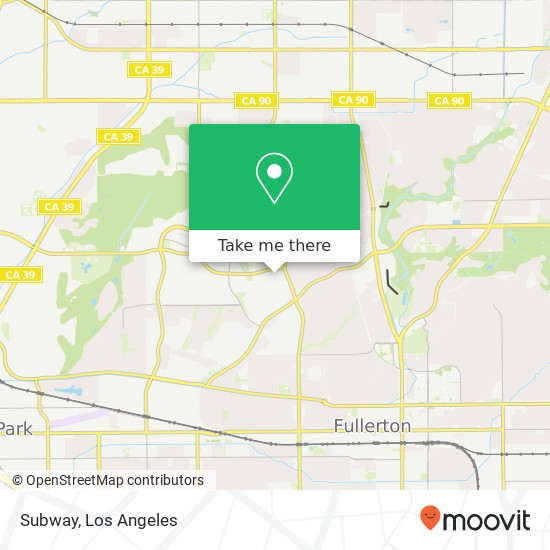 Mapa de Subway, 1881 N Euclid St Fullerton, CA 92835