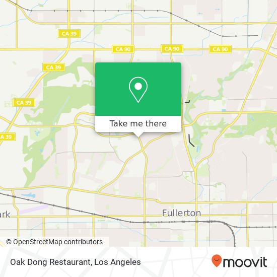 Mapa de Oak Dong Restaurant, 1837 N Euclid St Fullerton, CA 92835