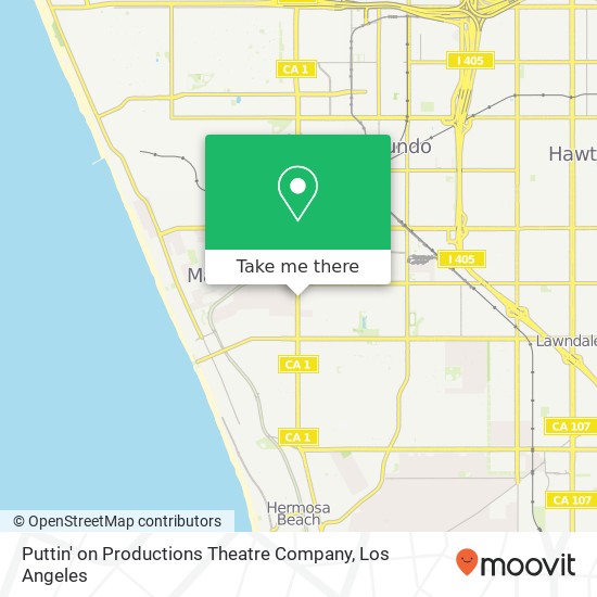Mapa de Puttin' on Productions Theatre Company, 2010 N Sepulveda Blvd Manhattan Beach, CA 90266