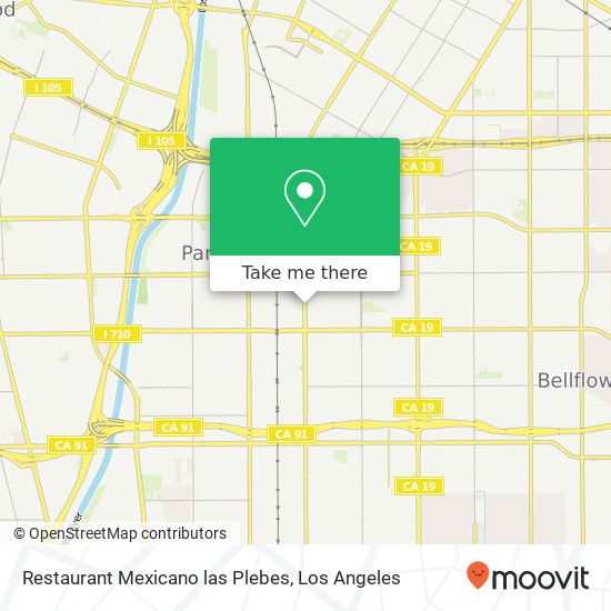 Mapa de Restaurant Mexicano las Plebes, 15516 Paramount Blvd Paramount, CA 90723