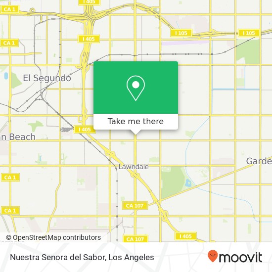 Mapa de Nuestra Senora del Sabor, 14916 Hawthorne Blvd Lawndale, CA 90260