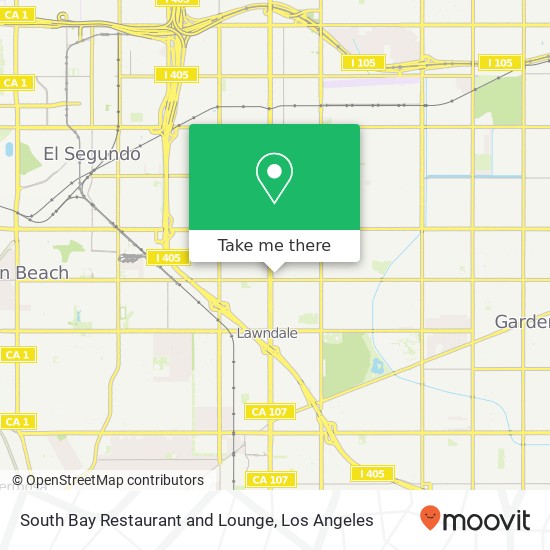 Mapa de South Bay Restaurant and Lounge, 15000 Hawthorne Blvd Lawndale, CA 90260