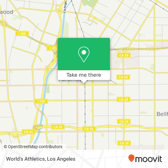 Mapa de World's Athletics, 7719 Somerset Blvd Paramount, CA 90723