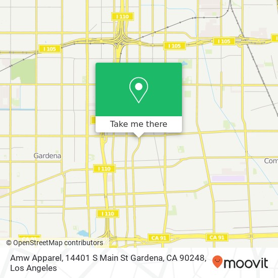 Mapa de Amw Apparel, 14401 S Main St Gardena, CA 90248