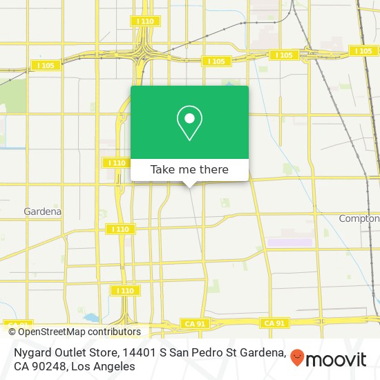 Mapa de Nygard Outlet Store, 14401 S San Pedro St Gardena, CA 90248