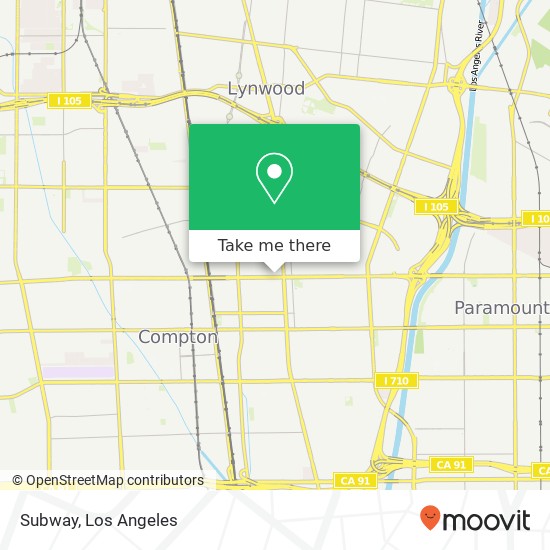 Mapa de Subway, 1301 E Rosecrans Ave Compton, CA 90221
