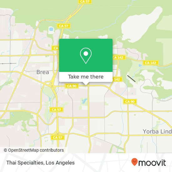 Mapa de Thai Specialties, 2500 E Imperial Hwy Brea, CA 92821