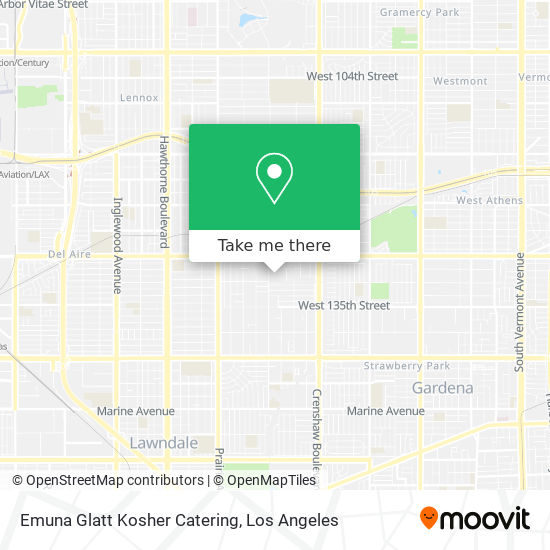 Emuna Glatt Kosher Catering map