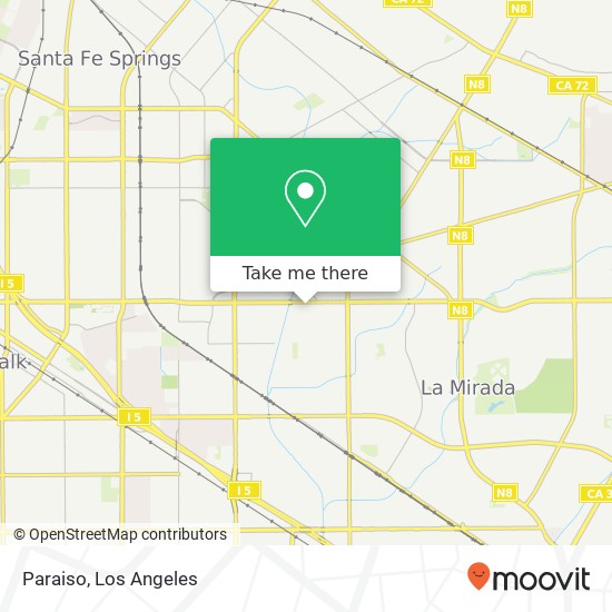 Mapa de Paraiso, 13914 Imperial Hwy La Mirada, CA 90638