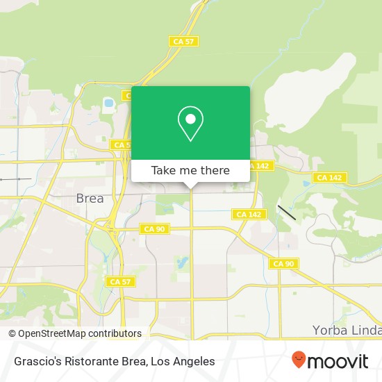 Mapa de Grascio's Ristorante Brea, 131 S Kraemer Blvd Brea, CA 92821