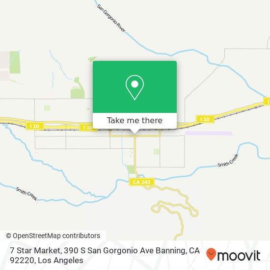 Mapa de 7 Star Market, 390 S San Gorgonio Ave Banning, CA 92220