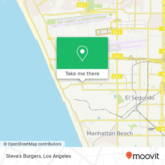 Mapa de Steve's Burgers, 321 Main St El Segundo, CA 90245