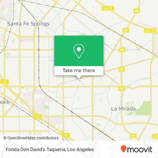 Mapa de Fonda Don David's Taqueria, 13800 Leffingwell Rd Whittier, CA 90604