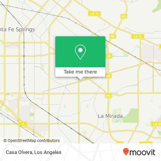 Mapa de Casa Olvera, 14223 Leffingwell Rd Whittier, CA 90604