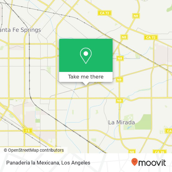 Mapa de Panaderia la Mexicana, 14151 Leffingwell Rd Whittier, CA 90604
