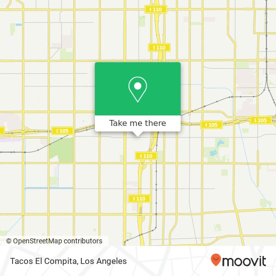 Mapa de Tacos El Compita, S Hoover St Los Angeles, CA 90044