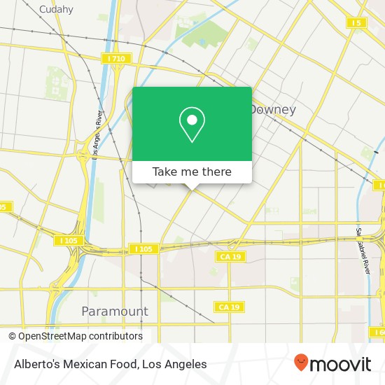 Mapa de Alberto's Mexican Food, 12620 Paramount Blvd Downey, CA 90242