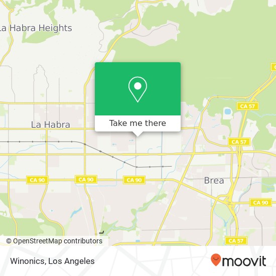 Mapa de Winonics, 660 N Puente St Brea, CA 92821